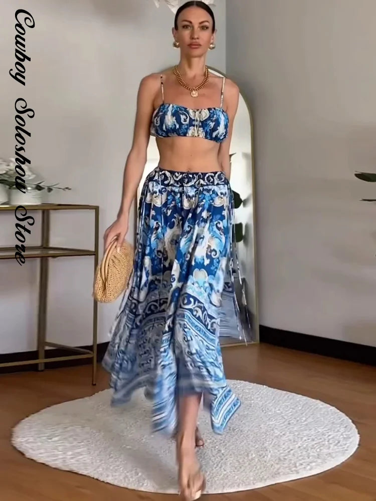 Vintage Printed Women's Short Jumpsuit Square Neck Sleeveless Waist Cinching Lace Up Strap Jumpsuits New Causal Beach Clothes