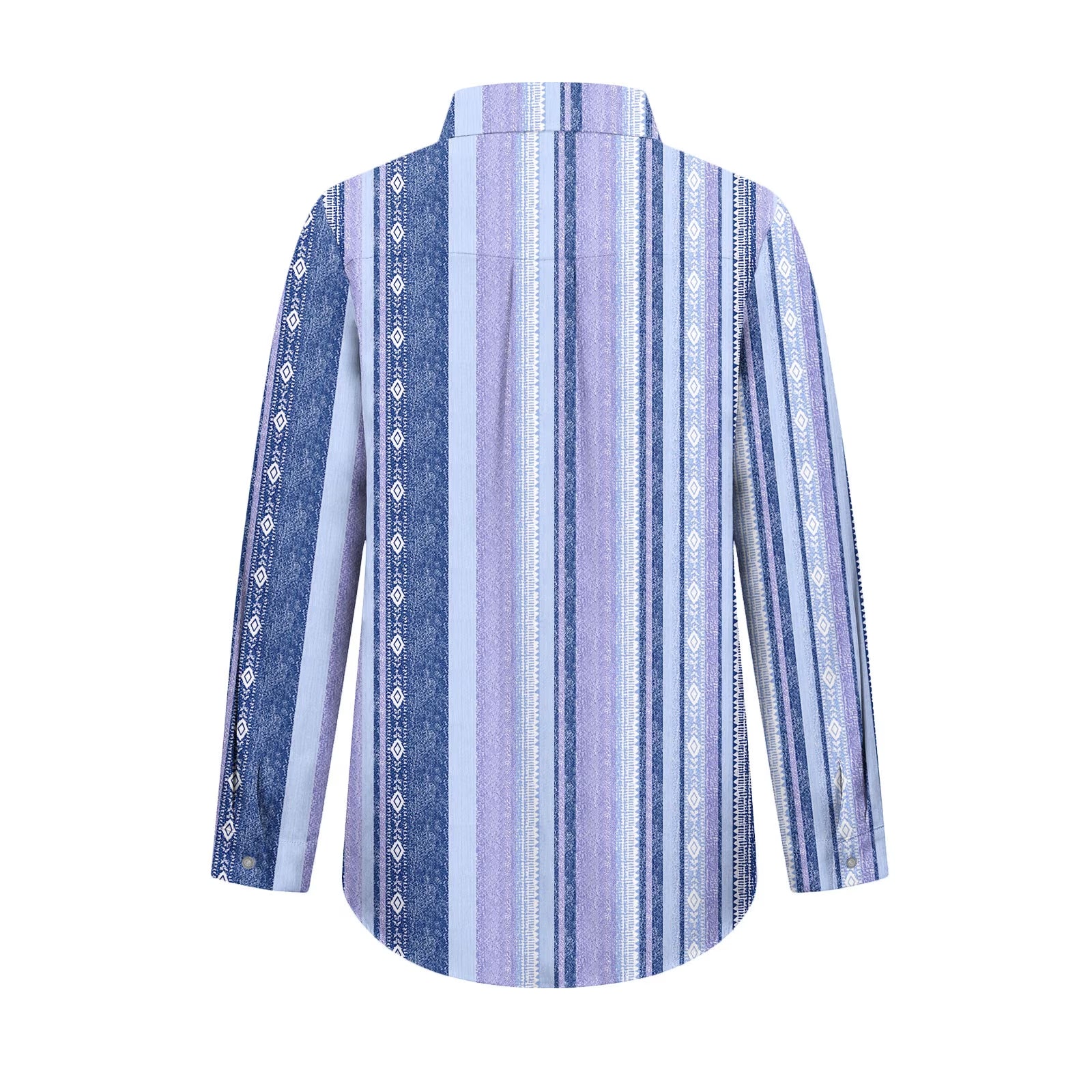 Women'S Striped Button down Shirts Loose Fit Boyfriend Style Vertical Stripe Casual Long Sleeve Stylish V Neck Blouses Tops with Pockets